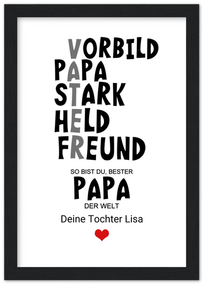 Personalisiertes Geschenk "Definition Vater" |  Bild Geburtstagsgeschenk Vatertagsgeschenk - Zeitraum-Kunstdrucke