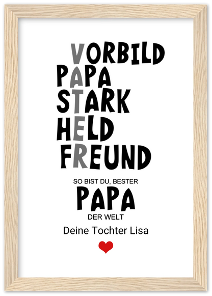 Personalisiertes Geschenk "Definition Vater" |  Bild Geburtstagsgeschenk Vatertagsgeschenk - Zeitraum-Kunstdrucke