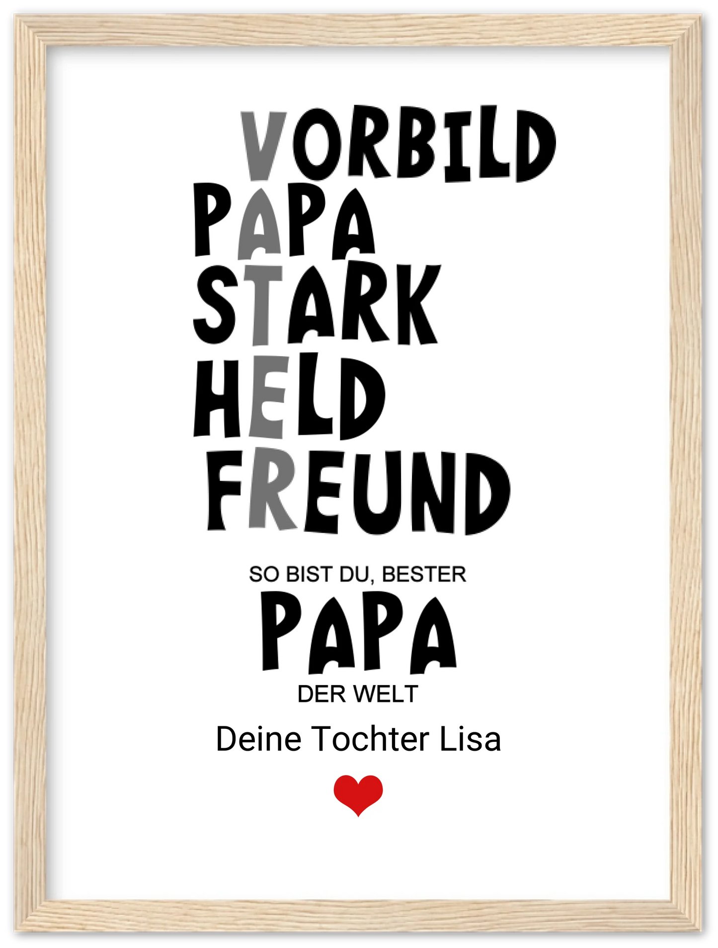 Personalisiertes Geschenk "Definition Vater" |  Bild Geburtstagsgeschenk Vatertagsgeschenk - Zeitraum-Kunstdrucke