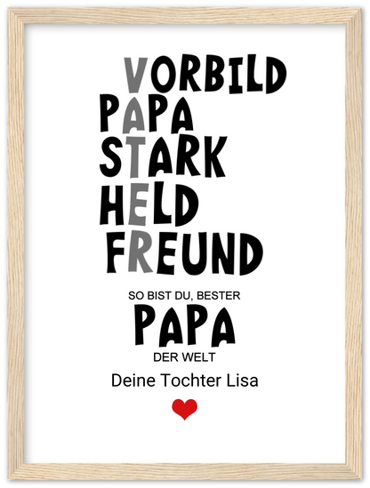 Personalisiertes Geschenk "Definition Vater" |  Bild Geburtstagsgeschenk Vatertagsgeschenk - Zeitraum-Kunstdrucke