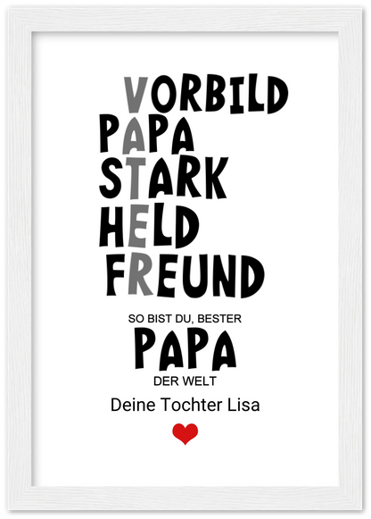Personalisiertes Geschenk "Definition Vater" |  Bild Geburtstagsgeschenk Vatertagsgeschenk - Zeitraum-Kunstdrucke