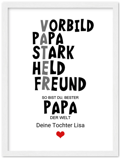 Personalisiertes Geschenk "Definition Vater" |  Bild Geburtstagsgeschenk Vatertagsgeschenk - Zeitraum-Kunstdrucke