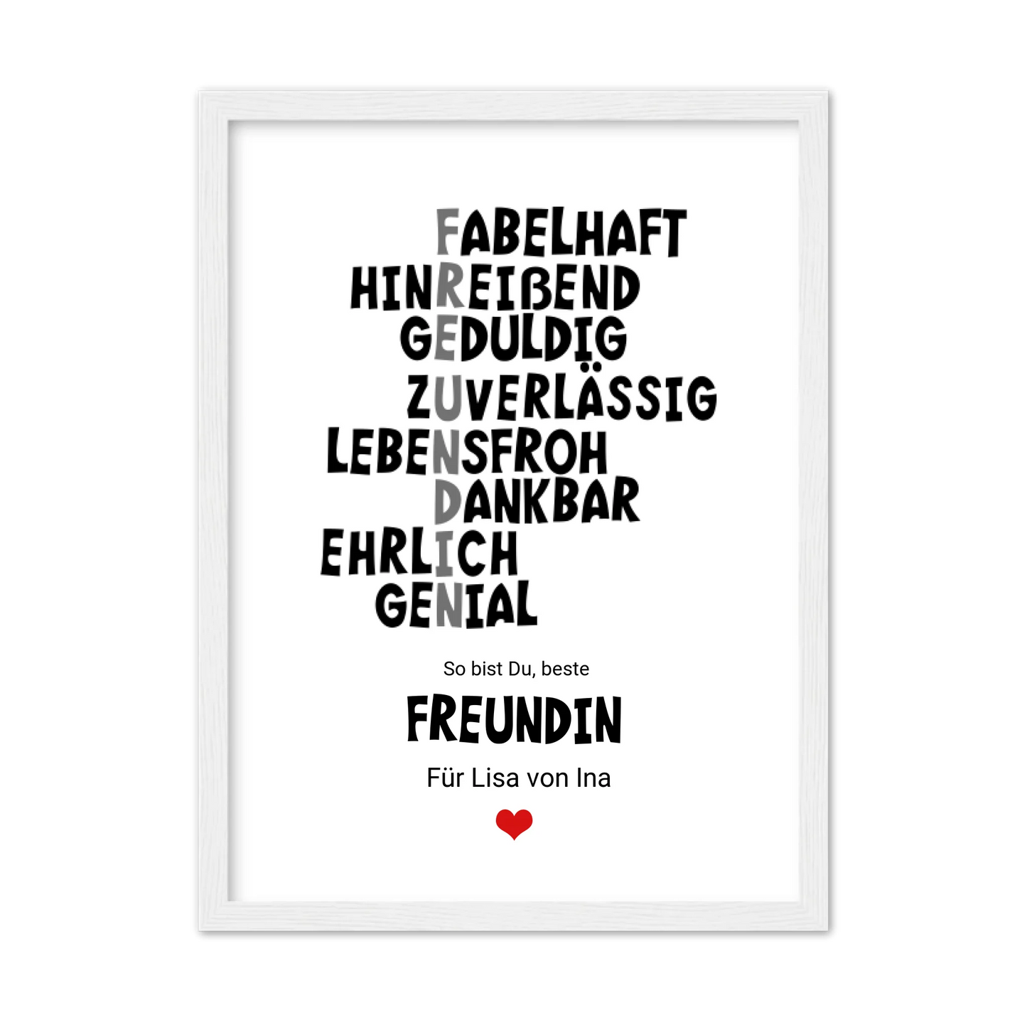 "Beste Freundin" Definition Poster | Zeitraum-Kunstdruck