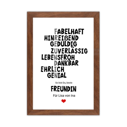 "Beste Freundin" Definition Poster | Zeitraum-Kunstdruck
