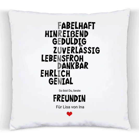 "Beste Freundin" Definition | Personalisiertes Kissen Geburtstagsgeschenk | von Zeitraum-Kunstdruck