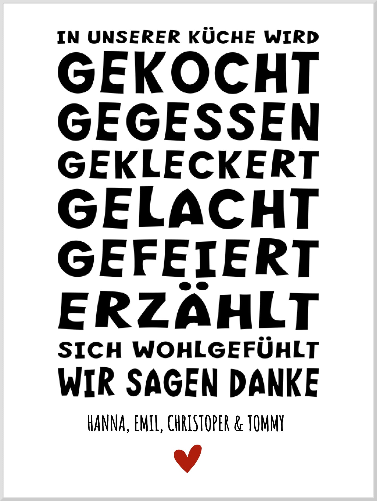 "In unserer Küche" Küchenposter Sprücheposter | Zeitraum-Kunstdruck 2