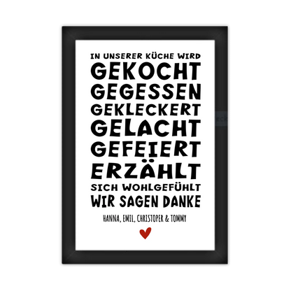 "In unserer Küche" Küchenposter Sprücheposter | Zeitraum-Kunstdruck 2