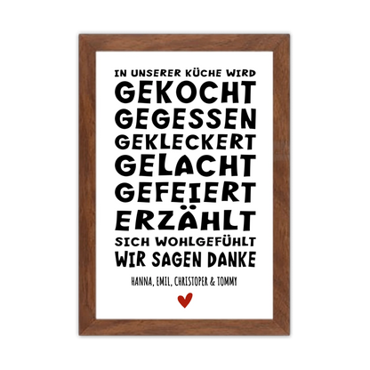 "In unserer Küche" Küchenposter Sprücheposter | Zeitraum-Kunstdruck 2