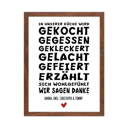 "In unserer Küche" Küchenposter Sprücheposter | Zeitraum-Kunstdruck 2