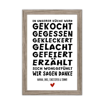 "In unserer Küche" Küchenposter Sprücheposter | Zeitraum-Kunstdruck 2