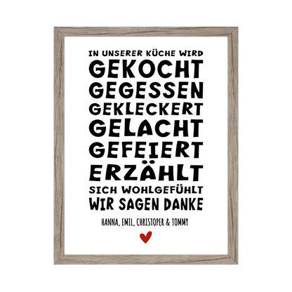 "In unserer Küche" Küchenposter Sprücheposter | Zeitraum-Kunstdruck 2