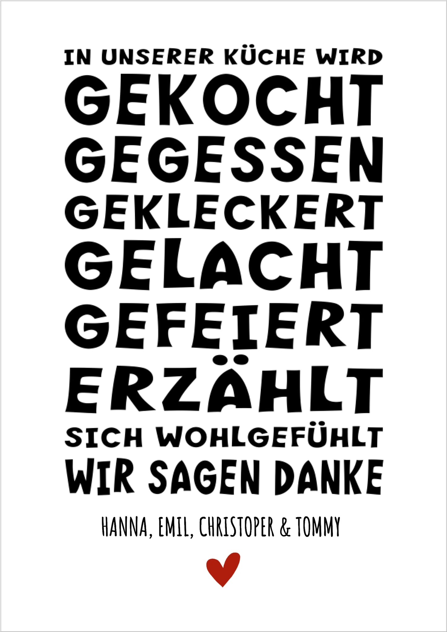 "In unserer Küche" Küchenposter Sprücheposter | Zeitraum-Kunstdruck 2