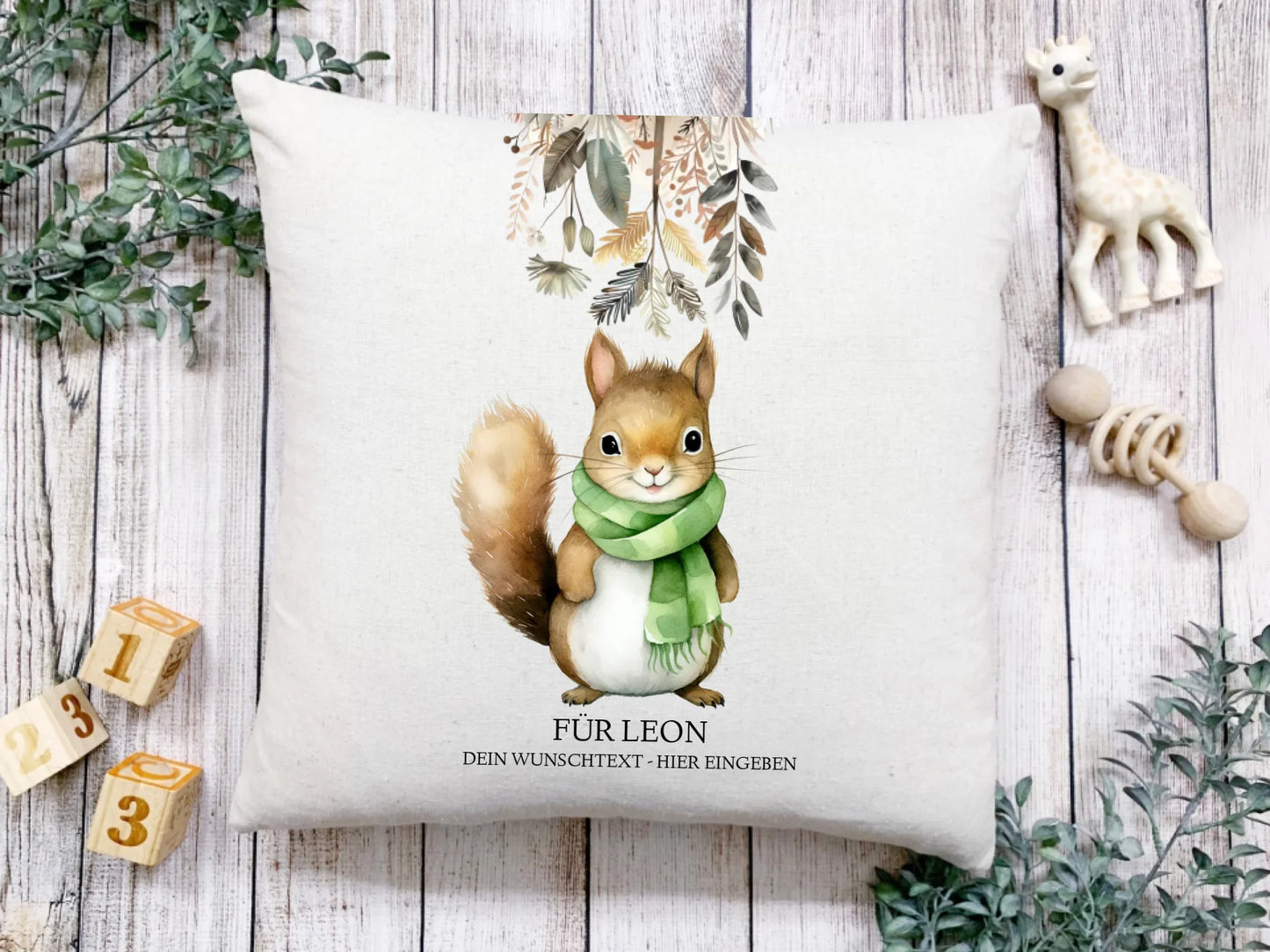 Personalisiertes Kinderdecke Eichhörnchen mit Namen - Kuscheldecke