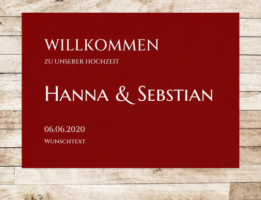 Willkommen Hochzeitsfußmatte  | Personalisierte Deko Fußmatte zum Empfang Hochzeit mit Namen | Hochzeitsdekoration