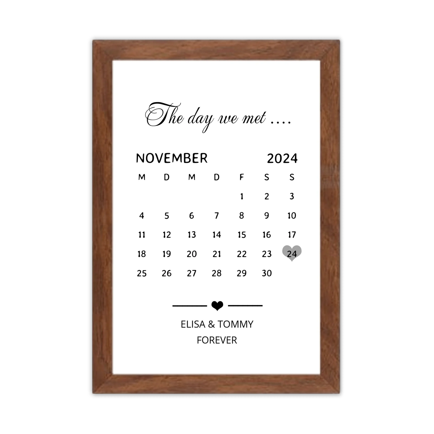 "OUR FIRST MET ..." Kalenderposter für Paare | Geschenk Valentinstag | Hochzeitstag | Jahrestag