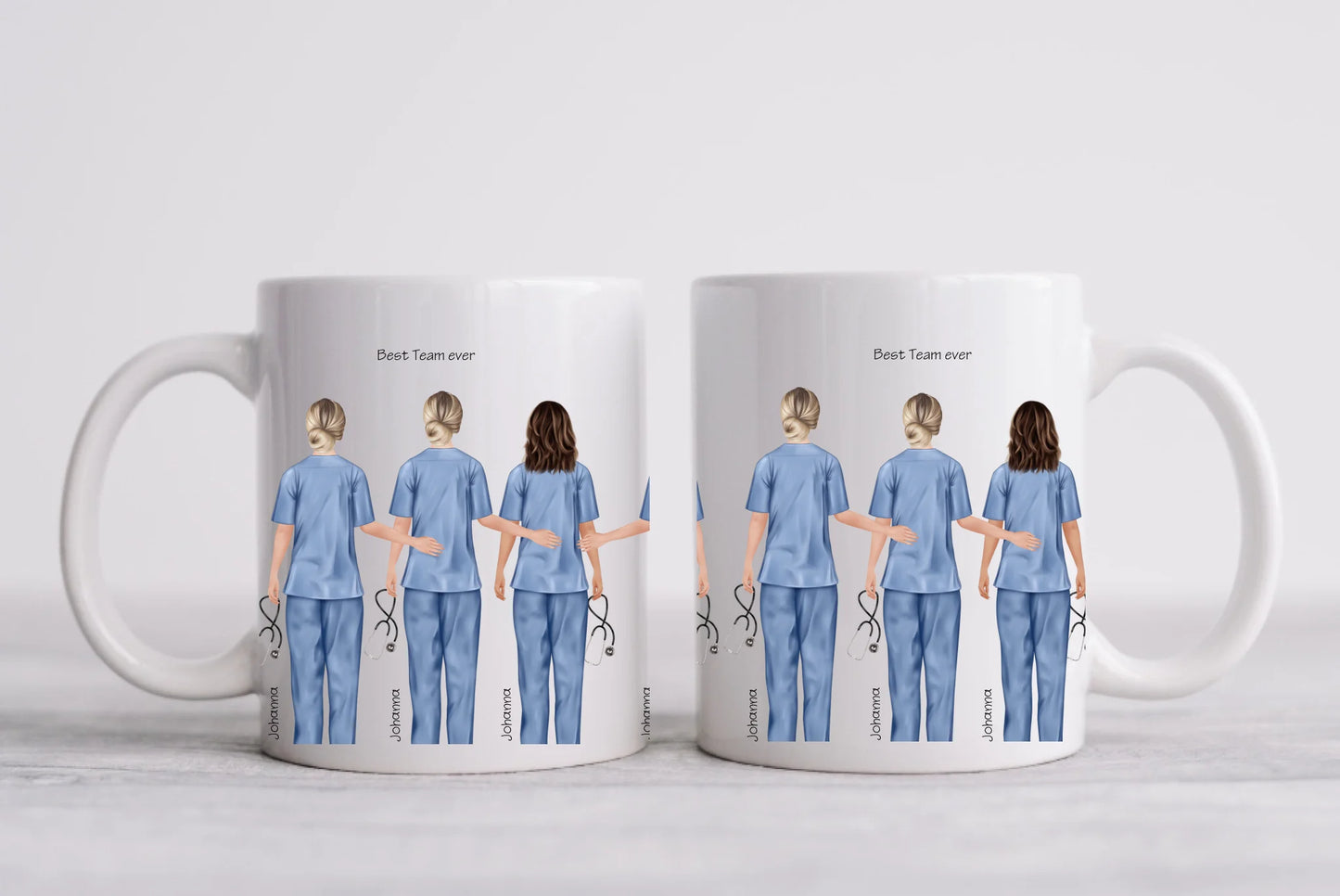 7 Beste Krankenschwester Team Tasse, Personalisierter Kaffeebecher, Danke Geschenkidee Kollegin, Tassendruck, Pflegerin, Ärztin