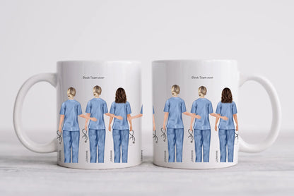 7 Beste Krankenschwester Team Tasse, Personalisierter Kaffeebecher, Danke Geschenkidee Kollegin, Tassendruck, Pflegerin, Ärztin