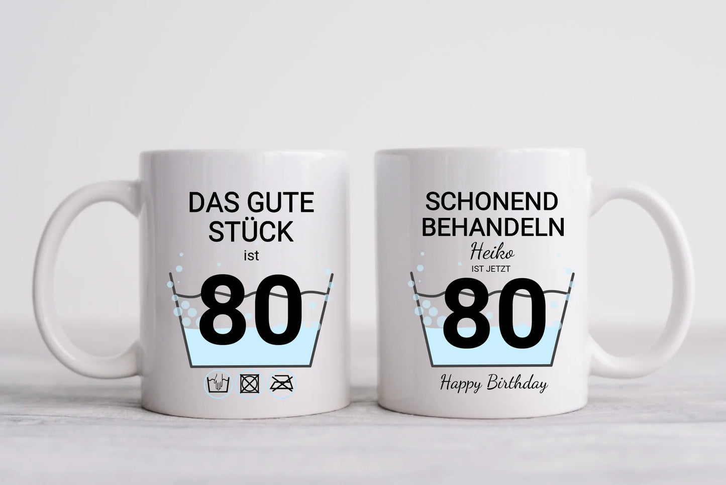 80. Geburtstag Geschenk personalisiert | Schonend Behandeln | Das gute Stück ist 80 Jahre | Tasse Geschenk Frau Mann Geburtstagsgeschenk