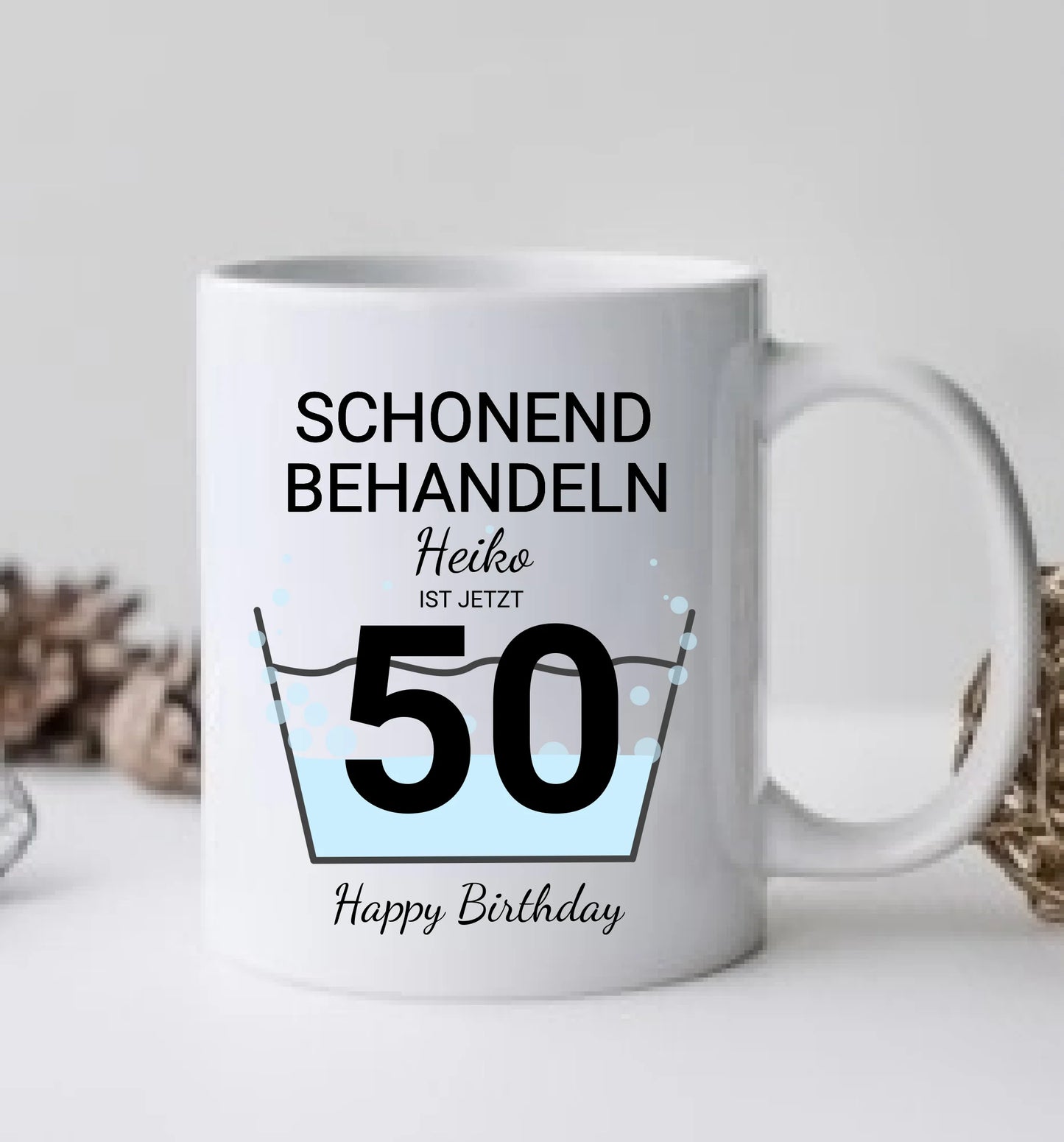 50. Geburtstag Geschenk personalisiert | Schonend Behandeln | Das gute Stück ist 50 Jahre | Tasse Geschenk Frau Mann Geburtstagsgeschenk