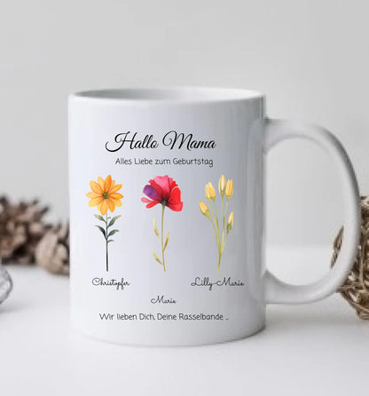 Personalisierte Tasse Geschenk Mama, Papa zum Geburtstag, Muttertag & Vatertag