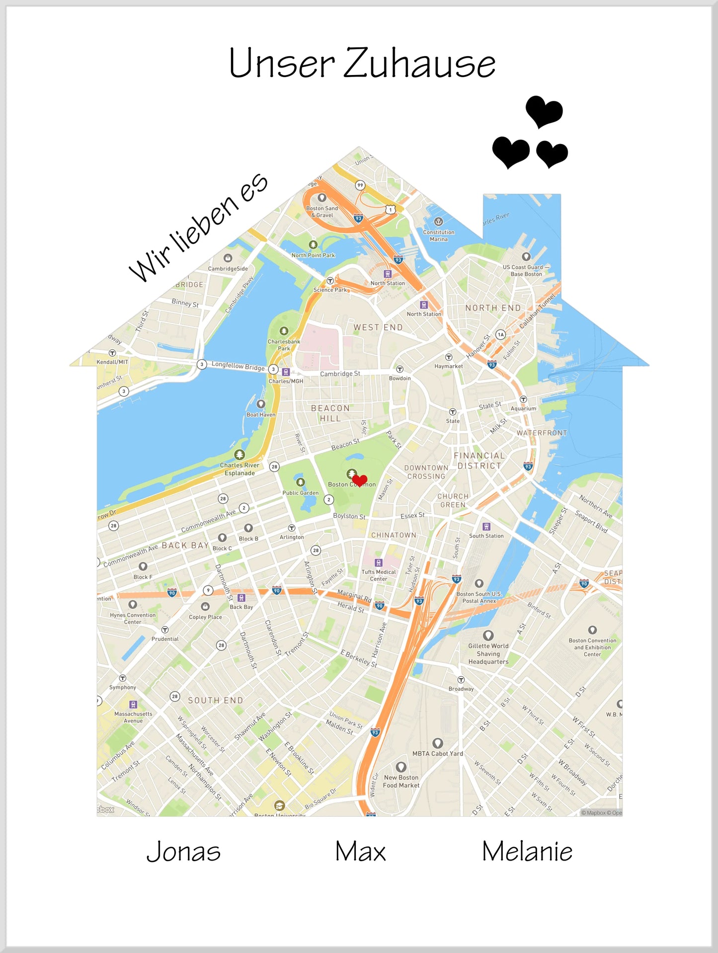 "Unser Zuhause" Poster als Einzugsgeschenk in Wohnung, Haus, Richtfest