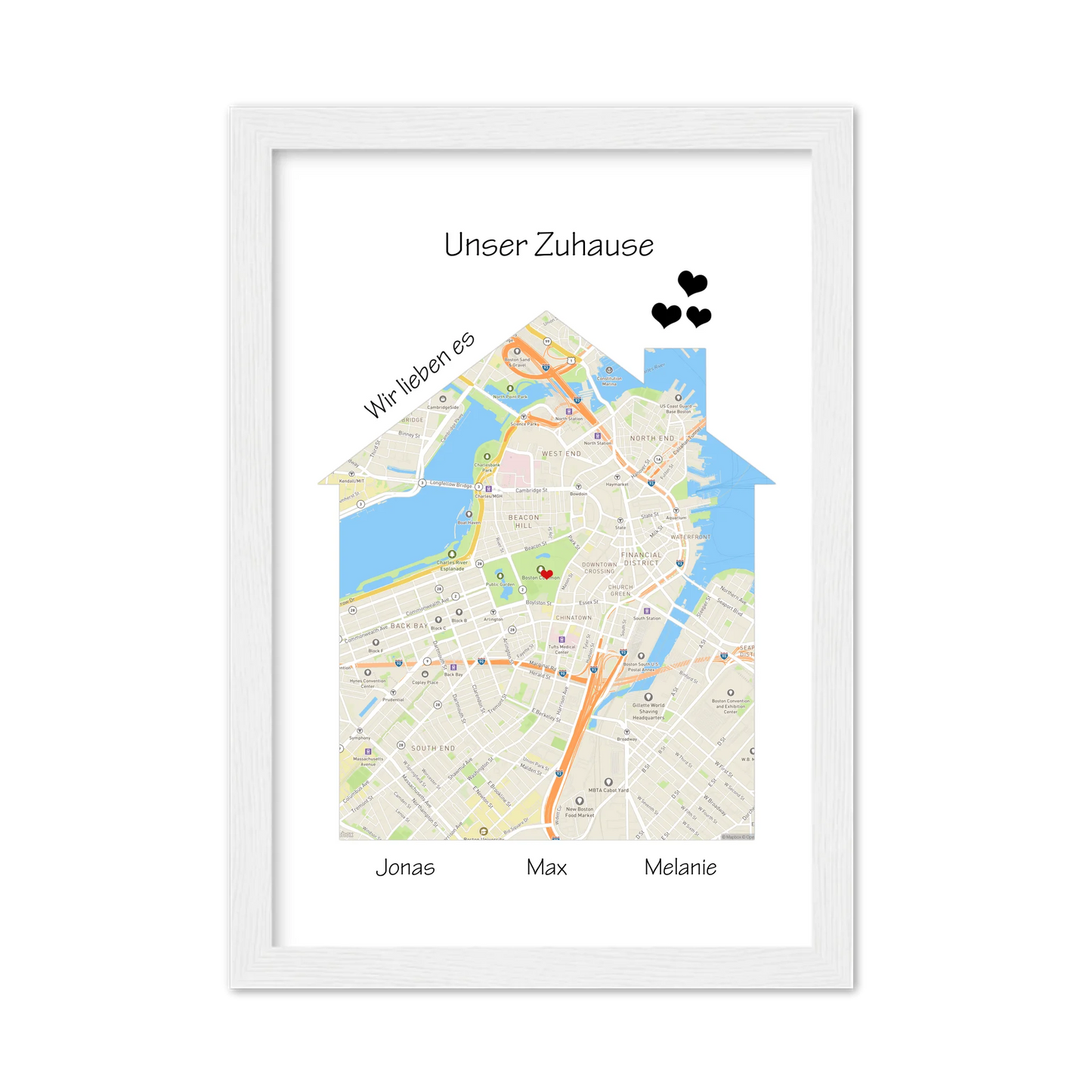 "Unser Zuhause" Poster als Einzugsgeschenk in Wohnung, Haus, Richtfest
