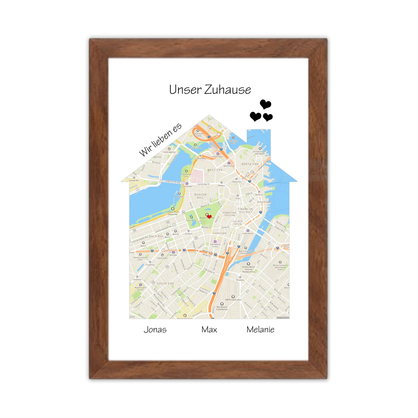 "Unser Zuhause" Poster als Einzugsgeschenk in Wohnung, Haus, Richtfest