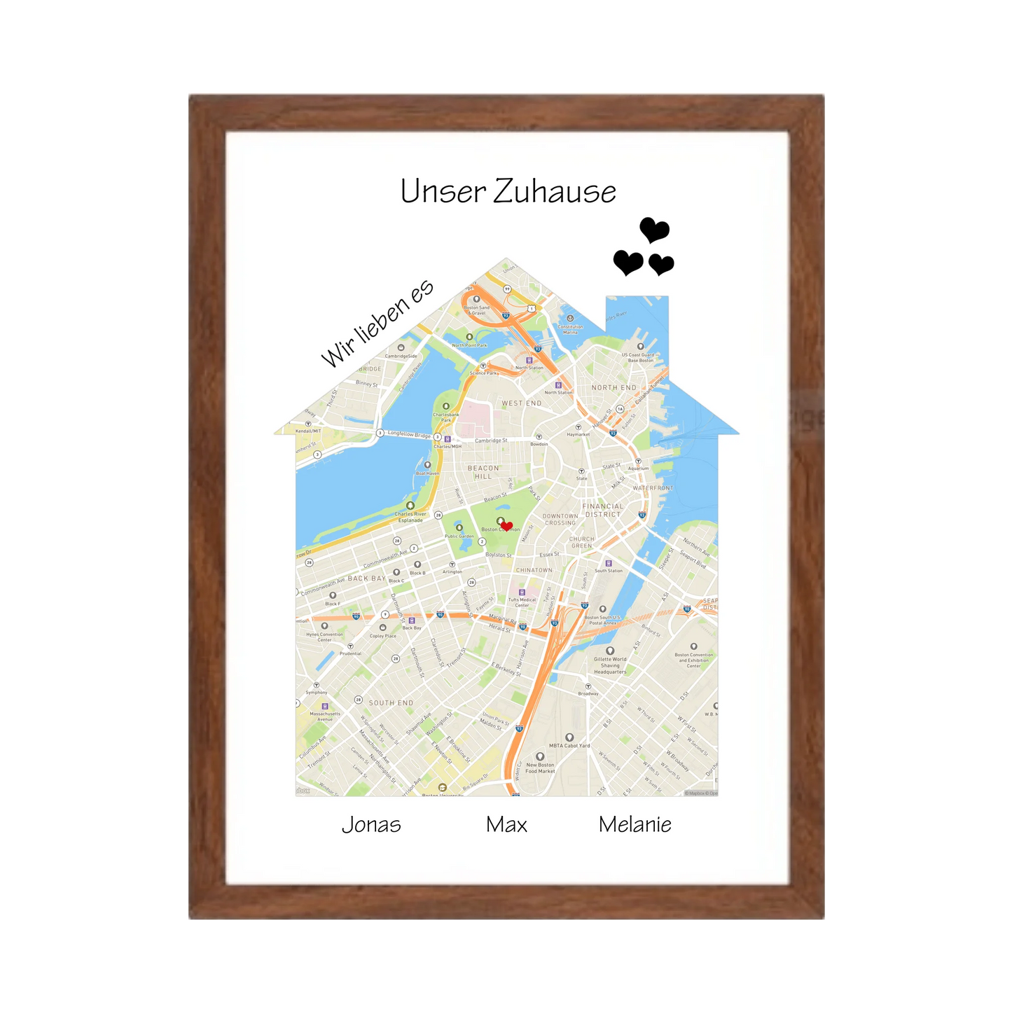 "Unser Zuhause" Poster als Einzugsgeschenk in Wohnung, Haus, Richtfest