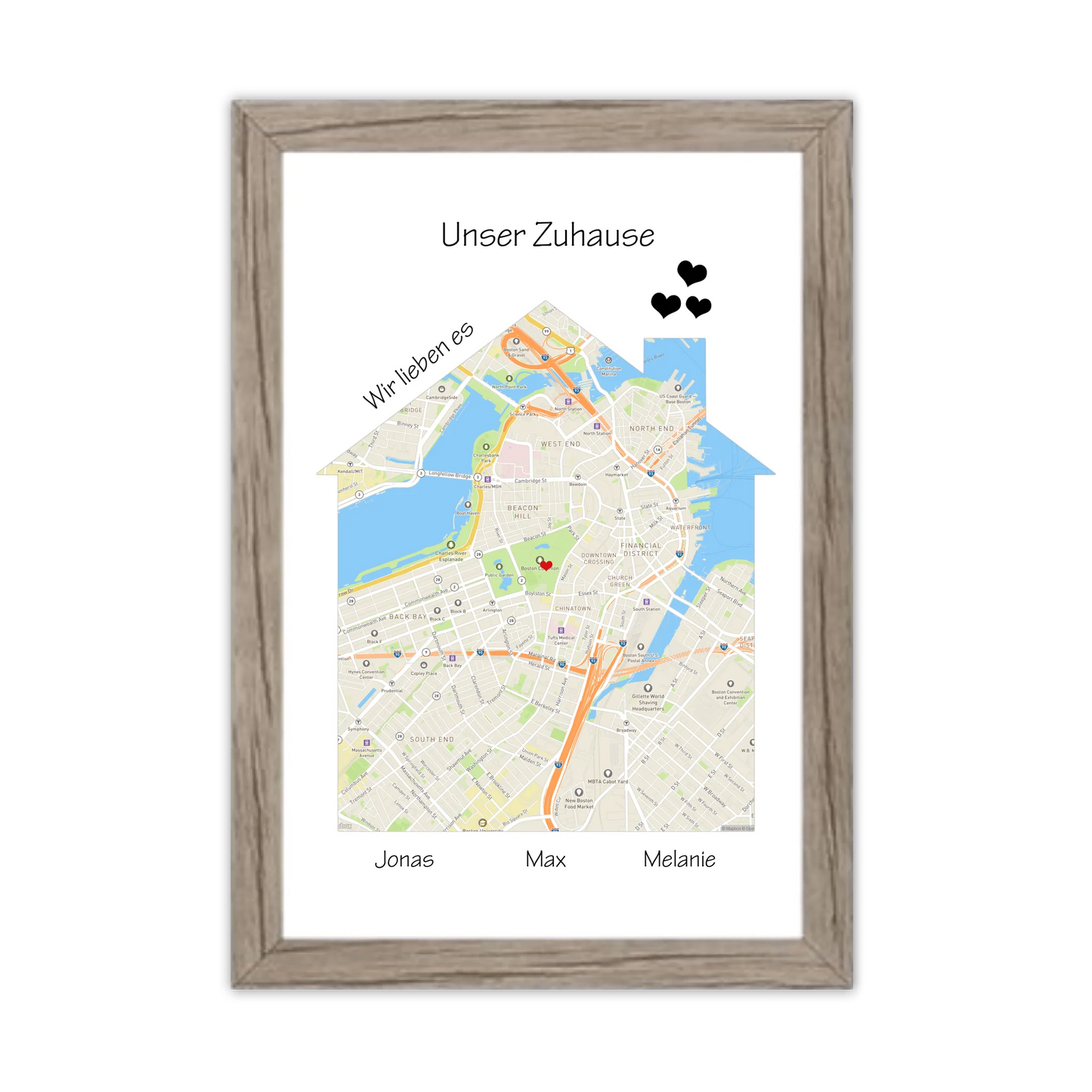 "Unser Zuhause" Poster als Einzugsgeschenk in Wohnung, Haus, Richtfest