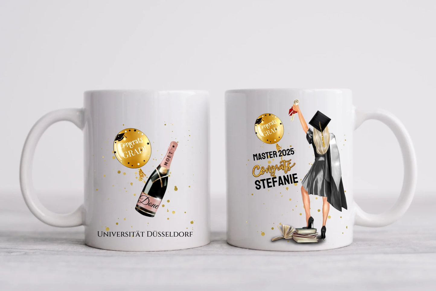 Personalisierte Tasse Geschenk Schulabschluß, Bachelor, Master, Doktor, Abitur, Abi, Absolvent 2023