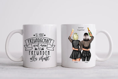 Geschenk Freundin personalisierte Tasse -  2 Beste Freundinnen Tasse - Geburtstagsgeschenk Frau, Weihnachtsgeschenk