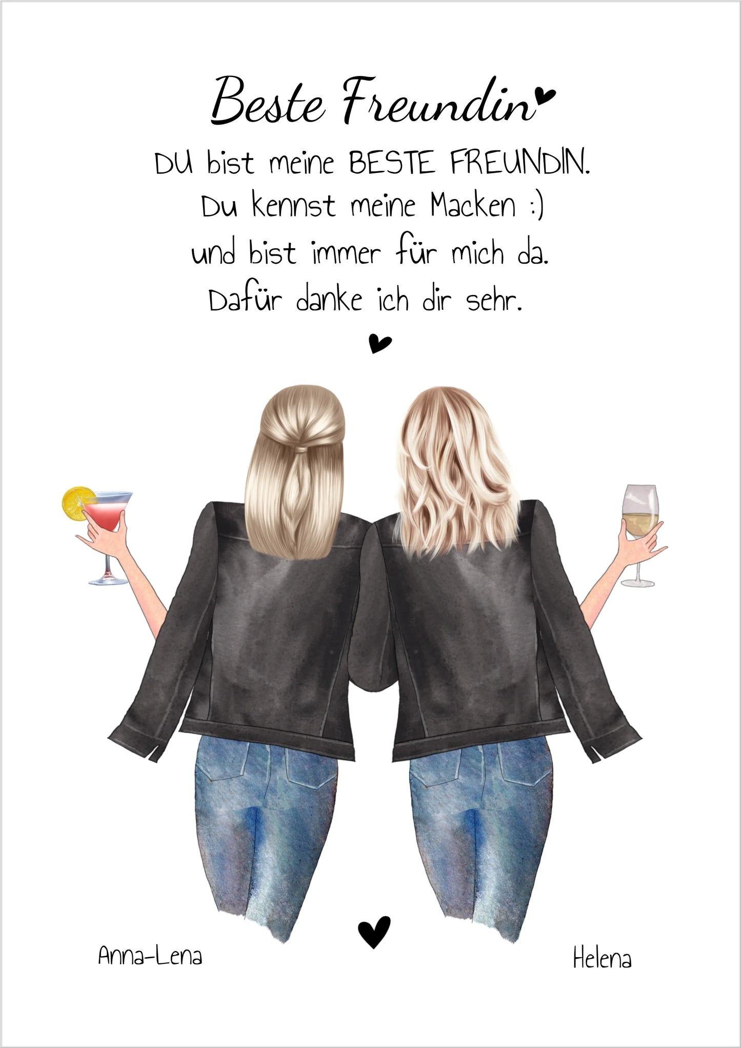 True Friends Bild ... 2 Beste Freundinnen Poster personalisiertes Geschenk