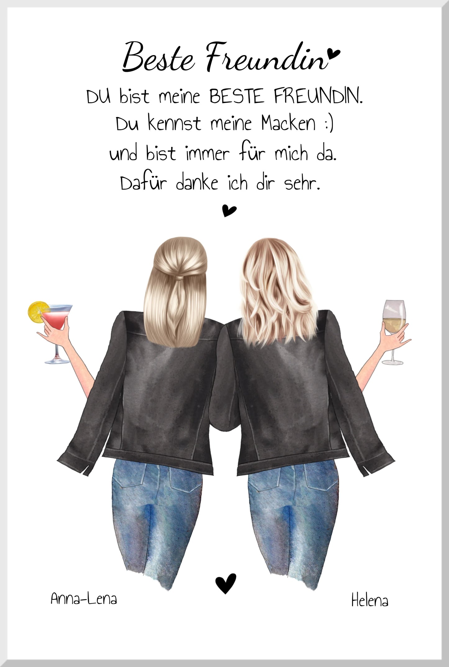 True Friends Bild ... 2 Beste Freundinnen Poster personalisiertes Geschenk