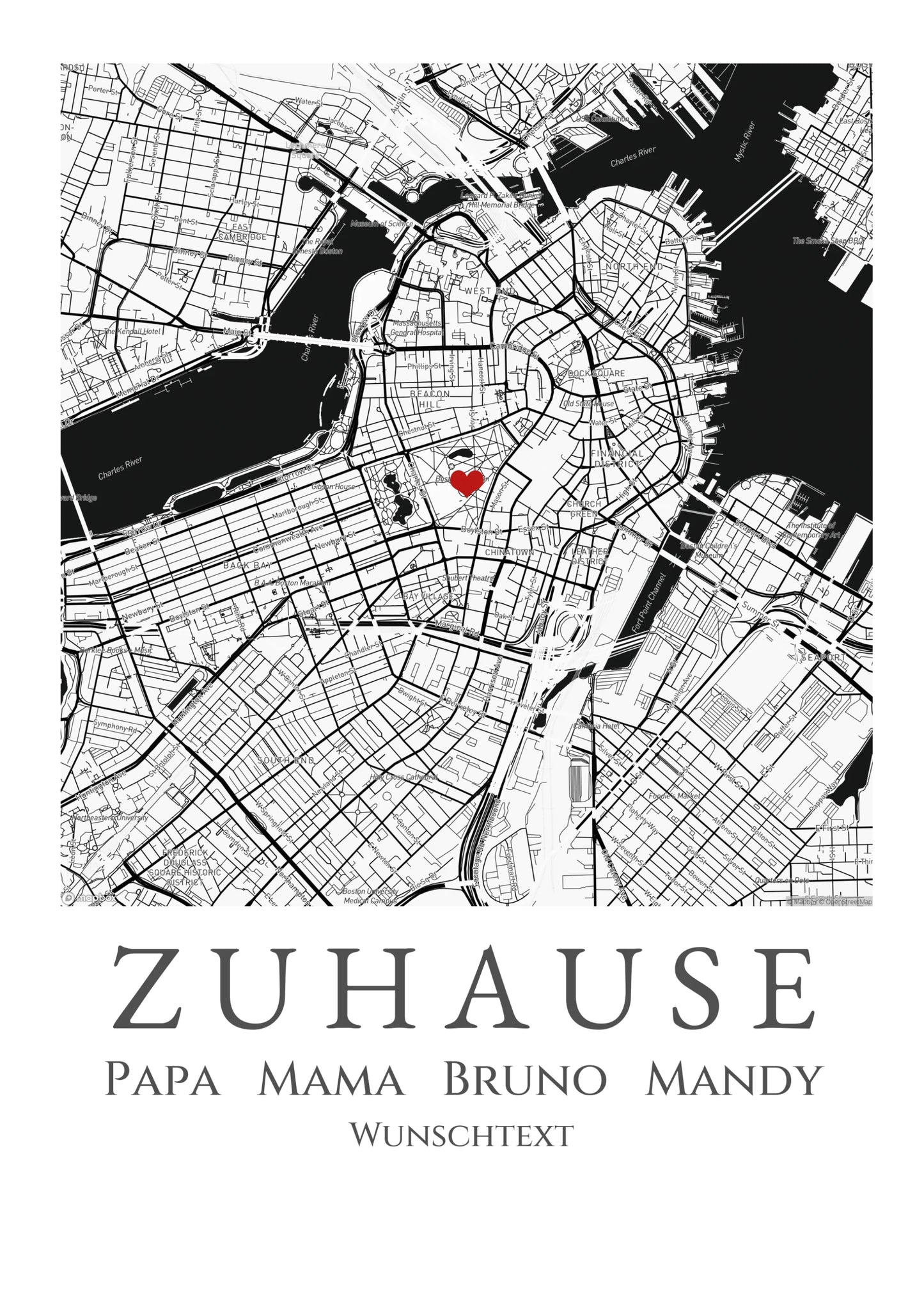 "Zuhause Poster" Personalsierte Stadtkarte | Geschenk Hochzeitstag | Jahrestag,