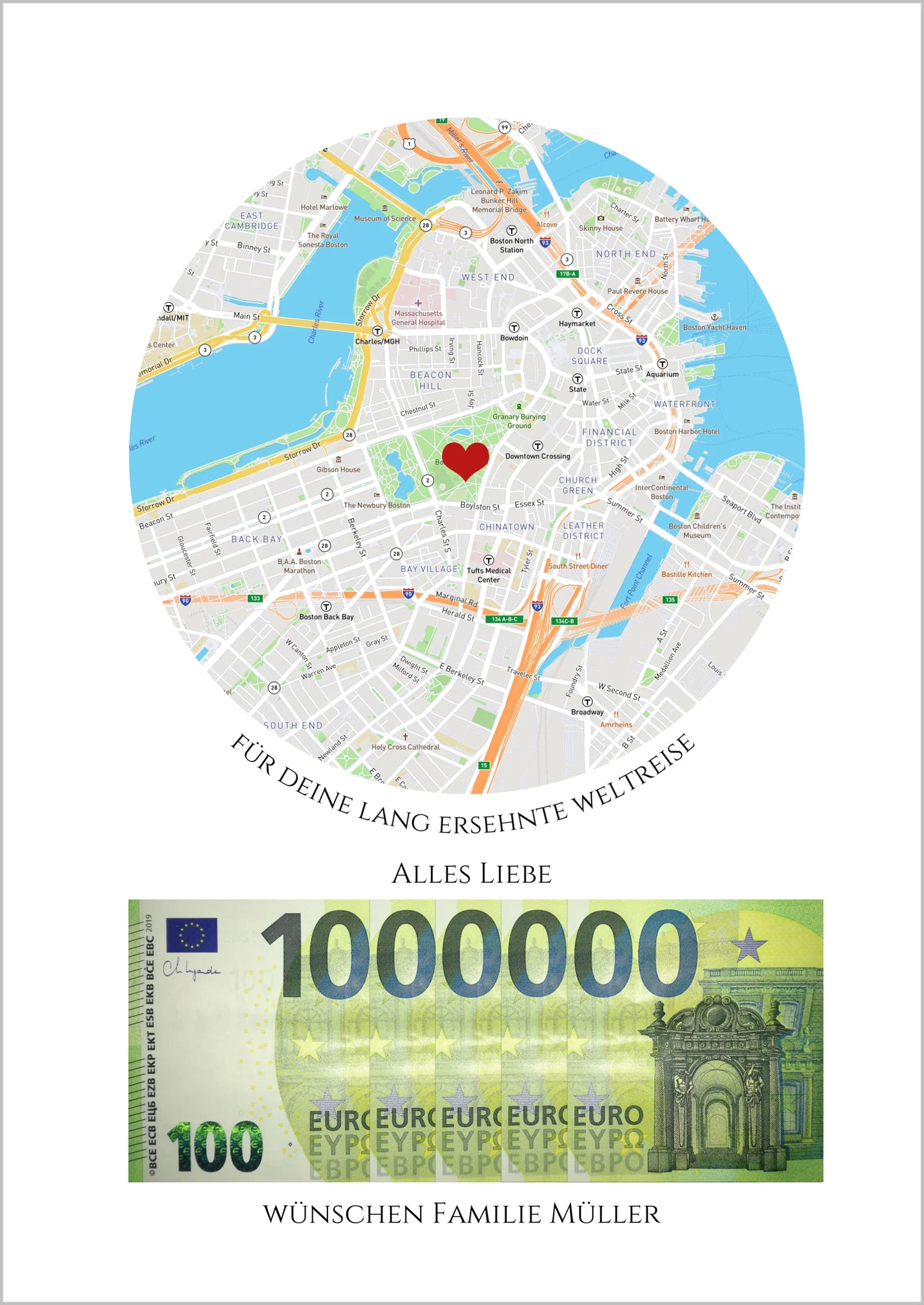 Geldgeschenk Wunscherfüller - für deine Reise - Weltreise Poster