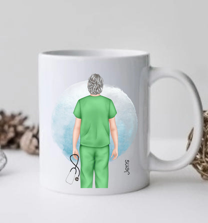 Krankenpfleger, Personalisierte Tasse Kaffeebecher, Danke Geschenkidee Kollege, Pfleger