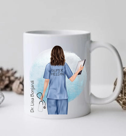 Geschenk Ärztin, Krankenschwester personalisierte Tasse, Geschenk Altenpflege, Arzthelferin Medizinische Fachangestellte
