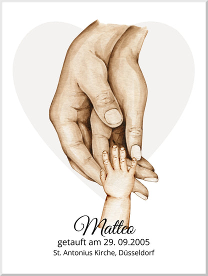 Geschenk Geburt , Geschenk Taufe mit Namen und Datum | Personalisiertes Babygeschenk