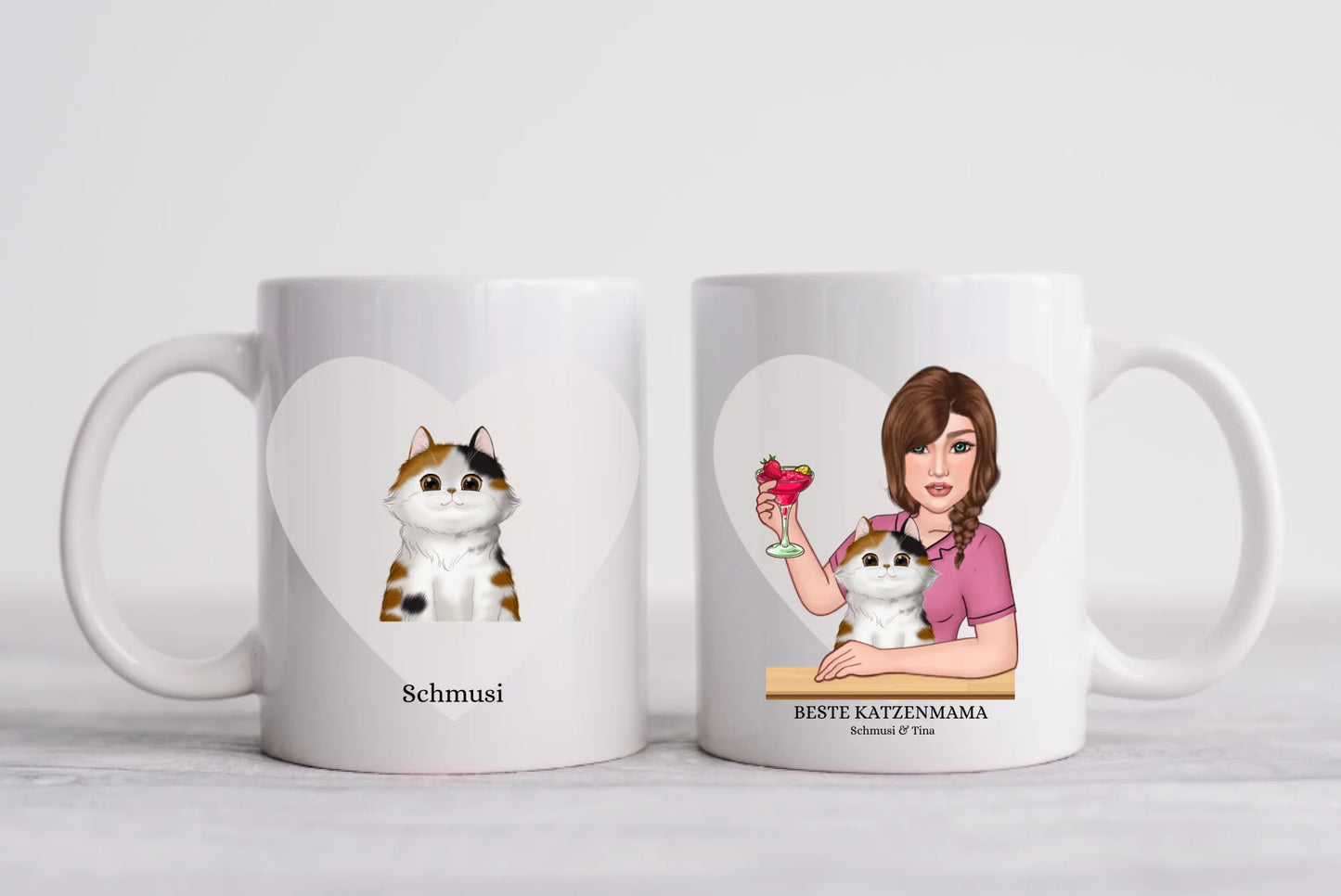 Katzenmama - Personalisierte Tasse - 1 Katze - Geschenk für Katzenliebhaber