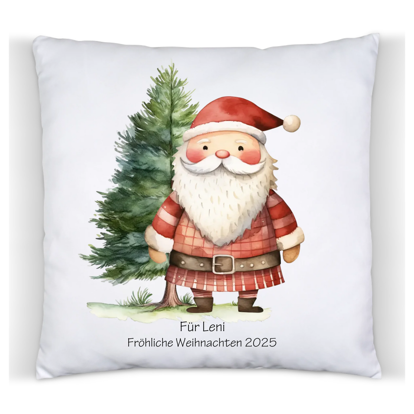 Nikolausgeschenk, Weihnachtsgeschenk Kissen personalisiert für Mädchen & Jungen -  Weihnachtsmann mit Name, Text