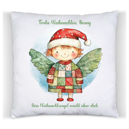 Weihnachtsgeschenk Deko Kissen - Weihnachtsengel Junge-Mädchen