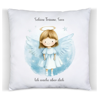 Weihnachtsgeschenk Deko Kissen - Weihnachtsengel blau