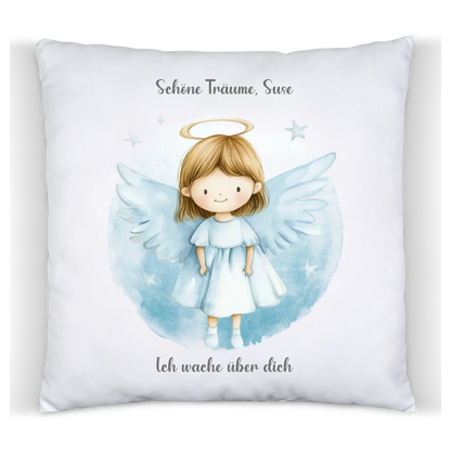 Weihnachtsgeschenk Deko Kissen - Weihnachtsengel blau
