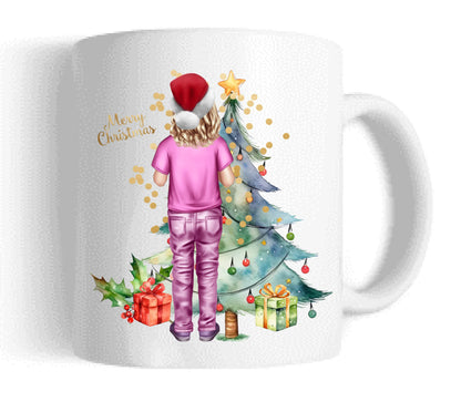 Weihnachtsgeschenk personalisierte Weihnachtstasse für Kinden mit Namen und Outfit gestaltbar
