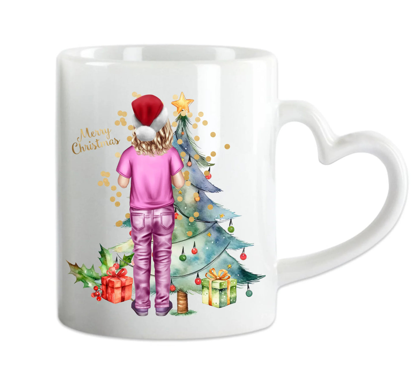 Personalisiertes Kinder Weihnachtsgeschenk Tasse / Teller Junge, Mädchen mit Name und Outfit