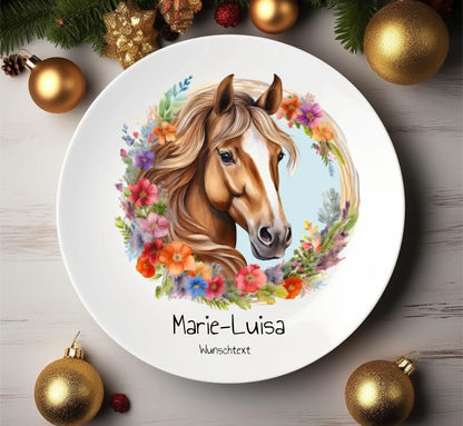 Personalisierter Kinderteller Pferd Kindergeschirr Teller Geburtstagsgeschenk, Geschenk Einschulung
