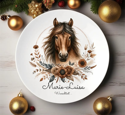 Personalisierter Kinderteller Pferd Kindergeschirr Teller Geburtstagsgeschenk, Geschenk Einschulung