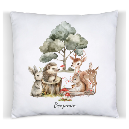 Personalisiertes Kinder Kissen mit Waldtieren- Geschenkidee Geburtstag, Einschulung, Weihnachten 3