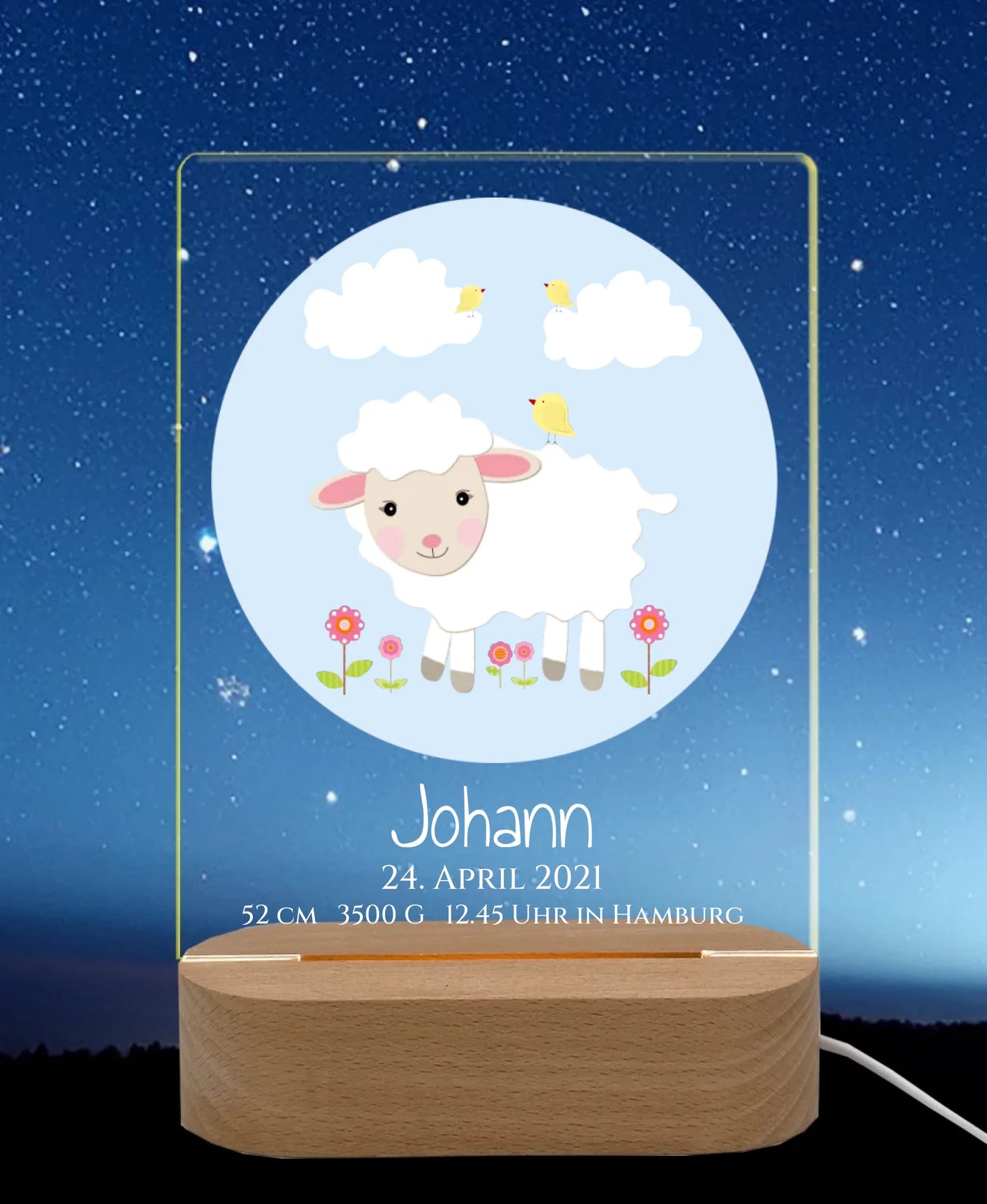 Licht an Nachthimmel