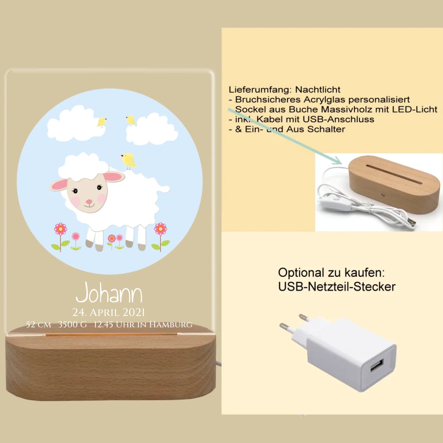 Produktinfo rechteckiges 3